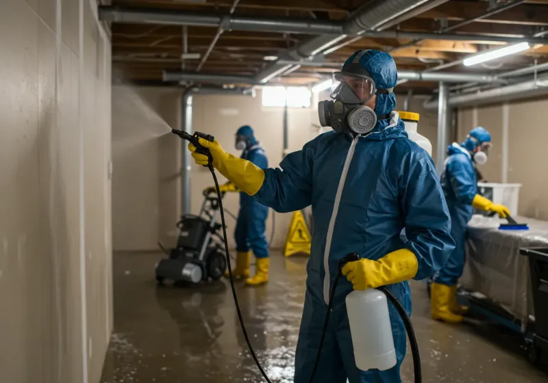 Basement Sanitization and Antimicrobial Treatment process in Medford, MA