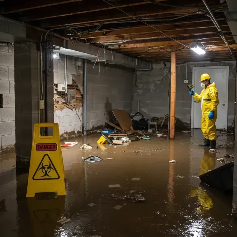 Flooded Basement Electrical Hazard in Medford, MA Property