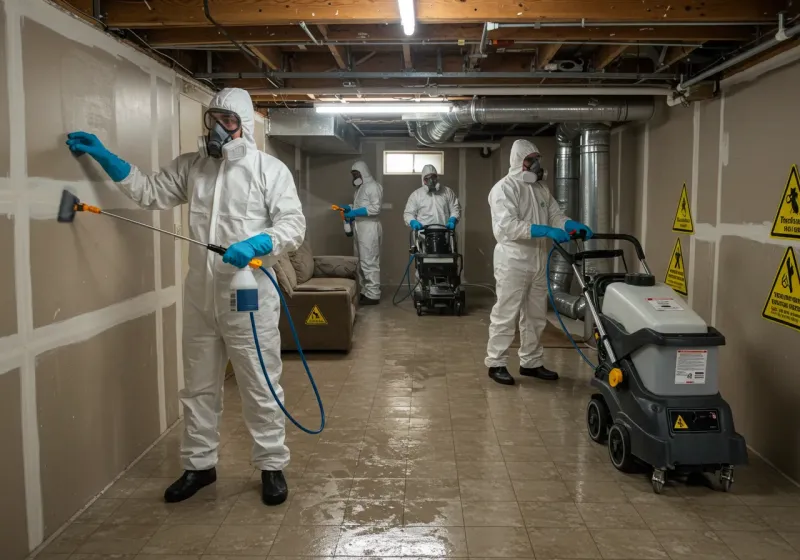 Basement Moisture Removal and Structural Drying process in Medford, MA